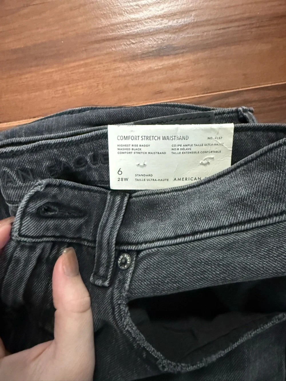 American Eagle Outfitters Washed Black High-Rise Jeans - Picture 2 of 3